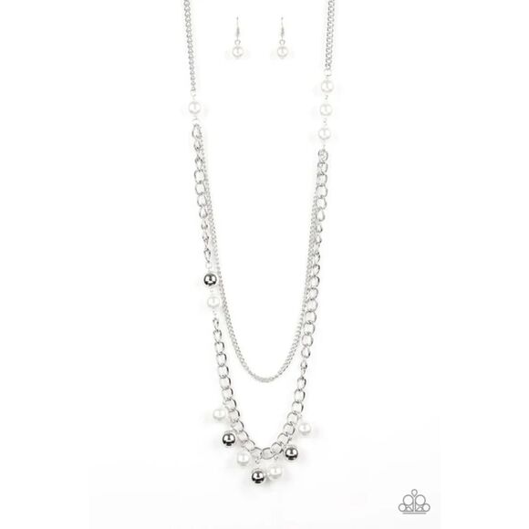 Modern Musical White Necklace (145) - Picture 2 of 3